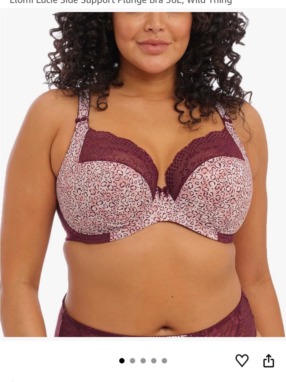 Elomi Wild Thing Plunge Bra in Wildberry and Pink Leopard